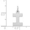 14K White Gold Small Block Intial Letter I Charm Jewerly 18mm x 10mm